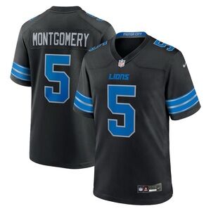 Black and Blue David Montgomery Lions Jersey XL